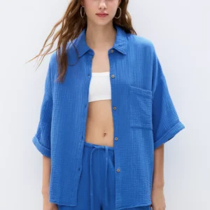 Textured short sleeve shirt